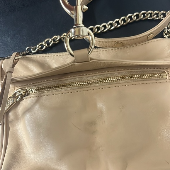 Rebecca Minkoff Mini MAC Tan leather Crossbody Gold Hardware fringe on zippers - Picture 6 of 12